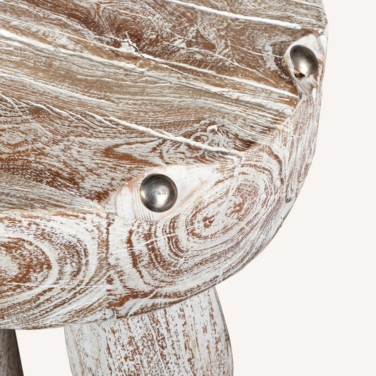 19" White Distressed Solid Wood Round End Table HomeRoots