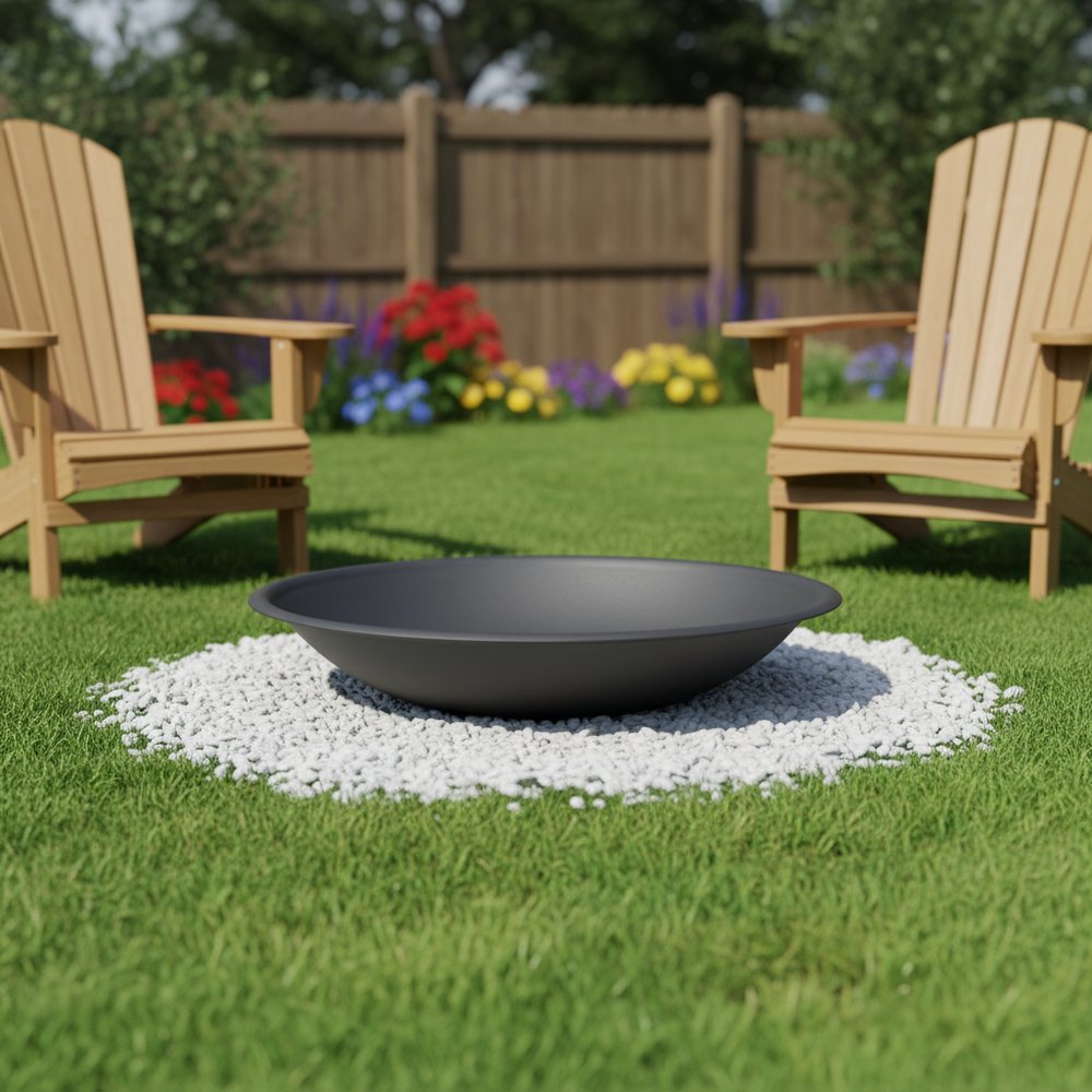 23" Black Steel Wood Burning Round Fire pit HomeRoots