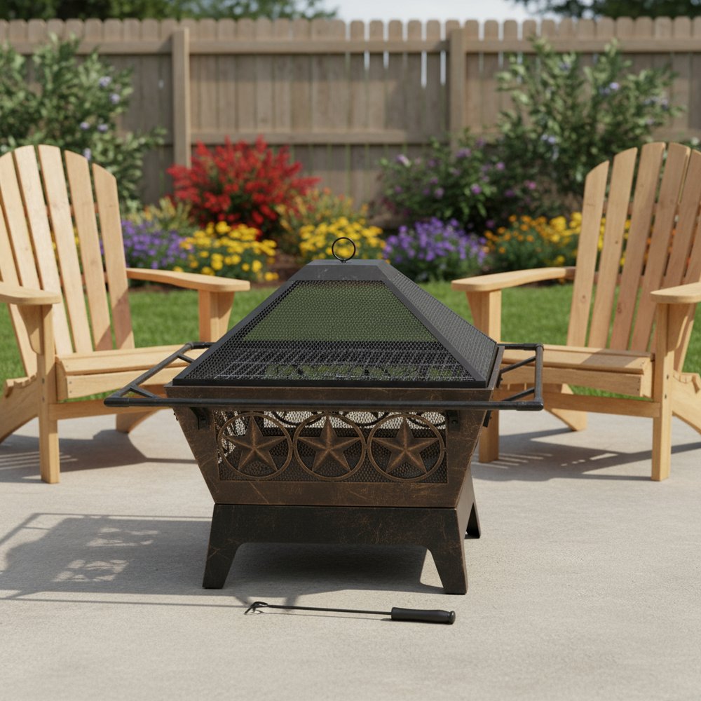 32" Bronze Steel Wood Burning Round Fire pit HomeRoots