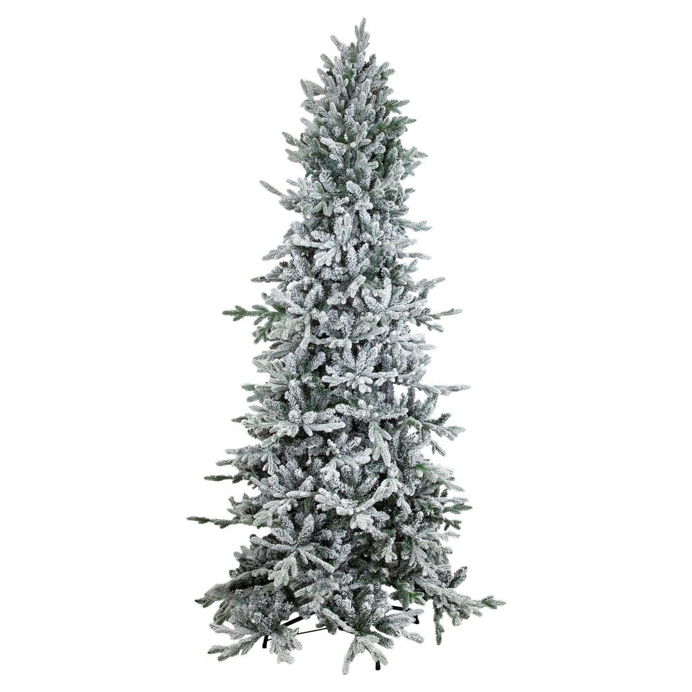 8' Slender Flocked Pine Christmas Tree HomeRoots