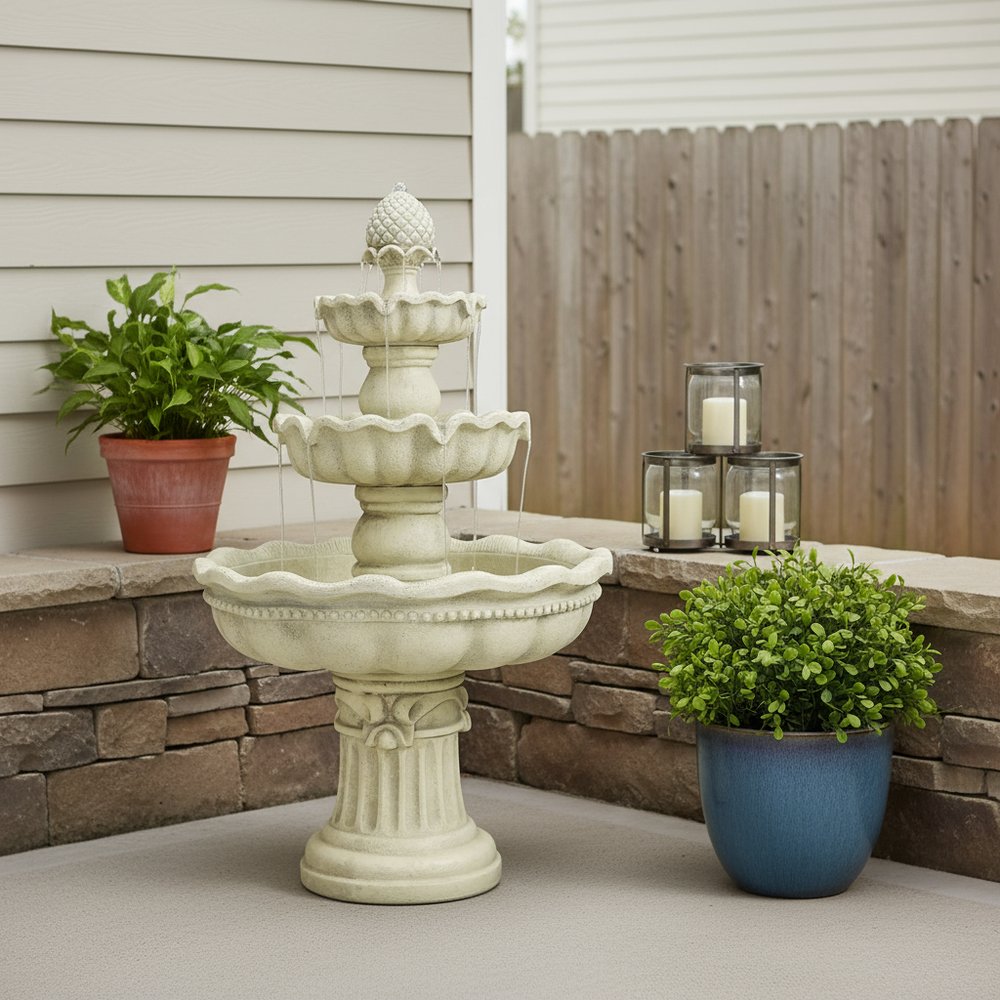 51" White Polyresin Garden Art HomeRoots