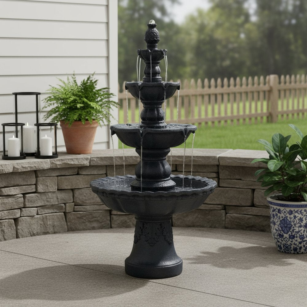 52" Black Polyresin Garden Art HomeRoots