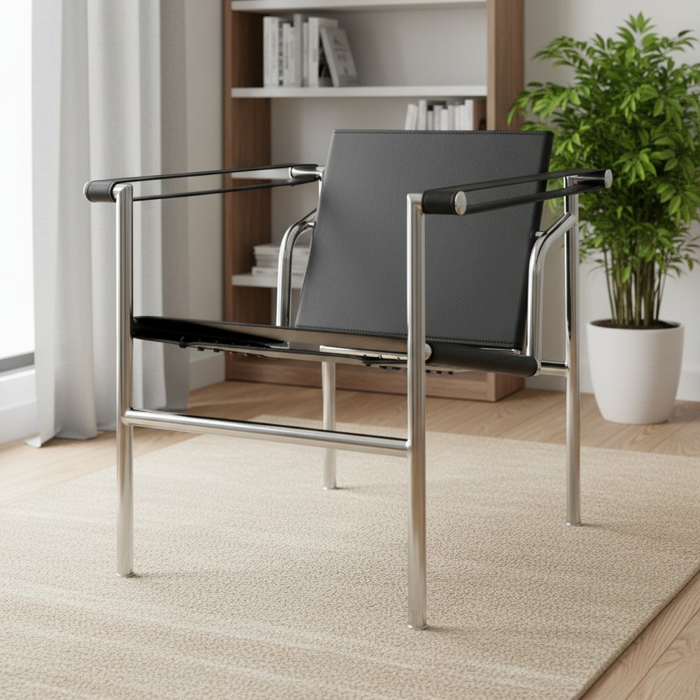 24" Silver Stainless Steel Arm Chair HomeRoots