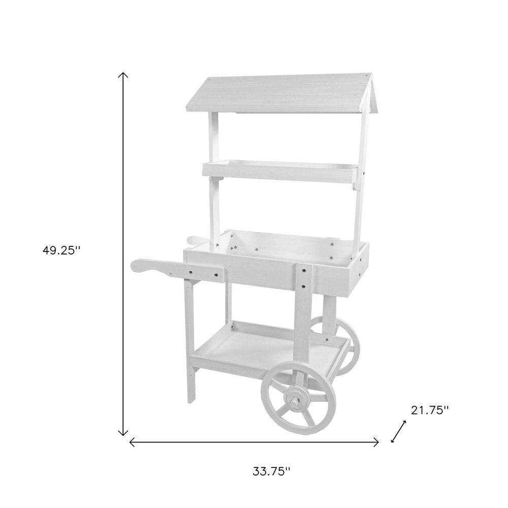 49" White Solid Wood Garden Art HomeRoots
