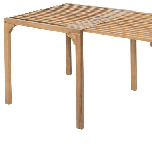 60" Natural Solid Wood Extendable Outdoor Dining Table HomeRoots