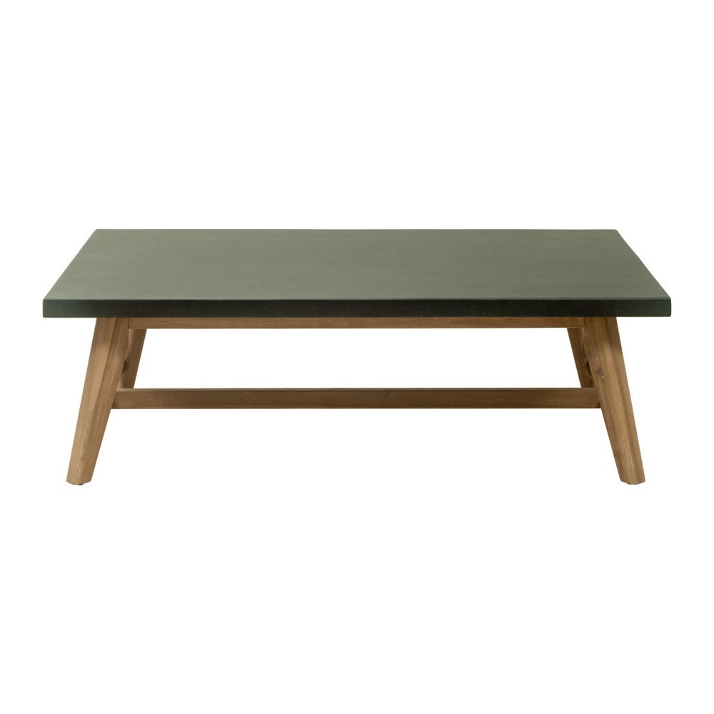 48" Dark Gray Concrete Outdoor Coffee Table HomeRoots