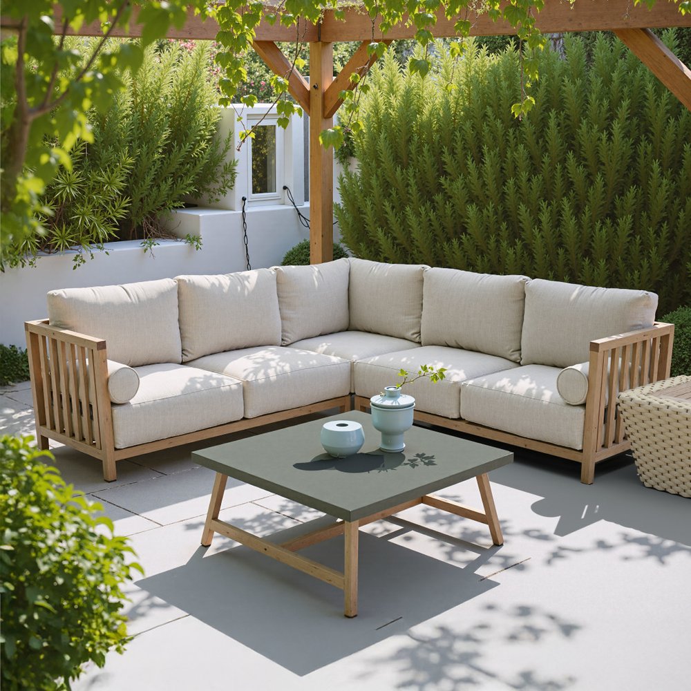 36" Gray Concrete Outdoor Coffee Table HomeRoots