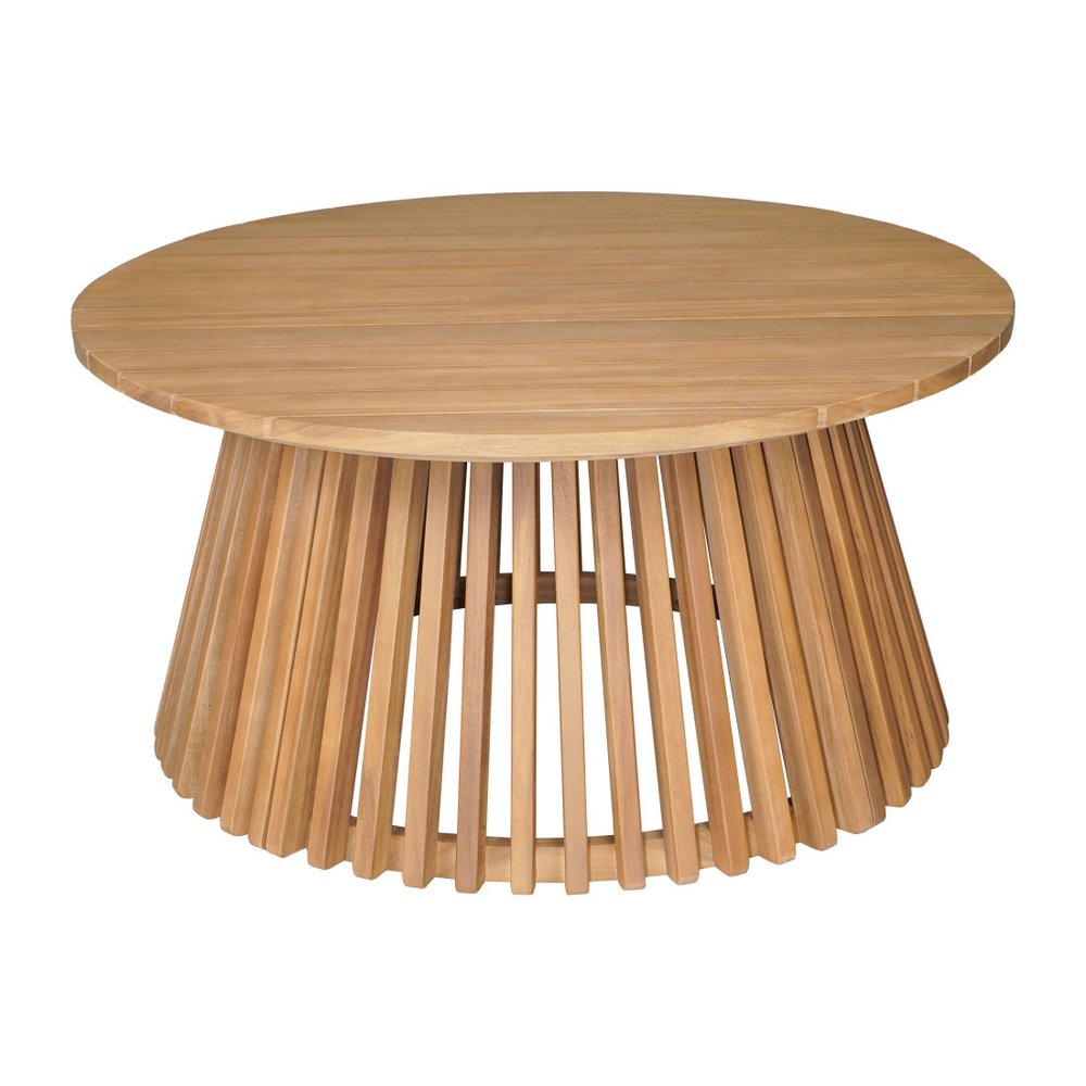 32" Natural Rounded Solid Wood Outdoor Coffee Table HomeRoots