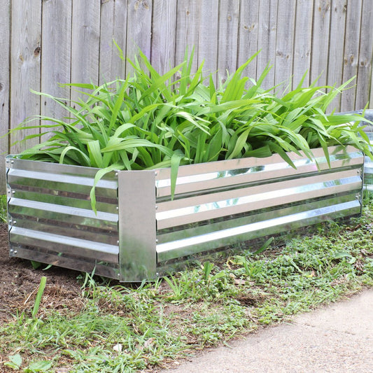 12" X 48" Silver Metal Rectangular Raised Garden Bed HomeRoots