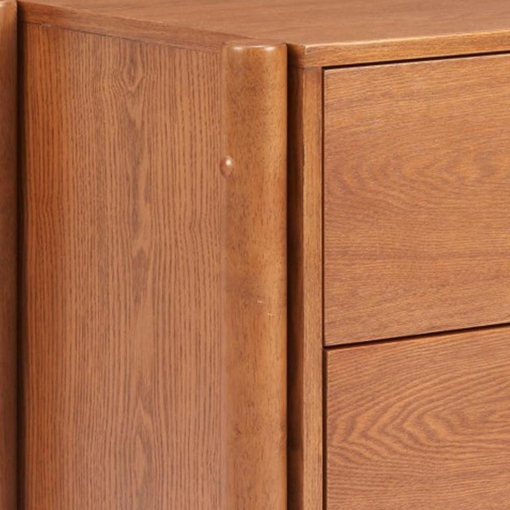 22" Walnut Solid Wood Two Drawer Nightstand HomeRoots