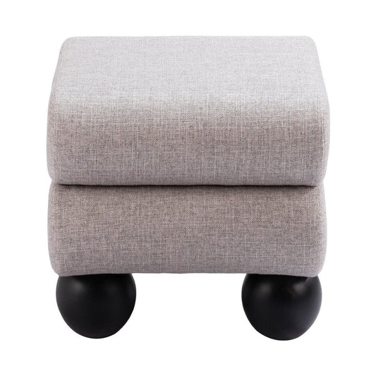20" Gray and Black Manufactured Wood and Upholstery Ottoman