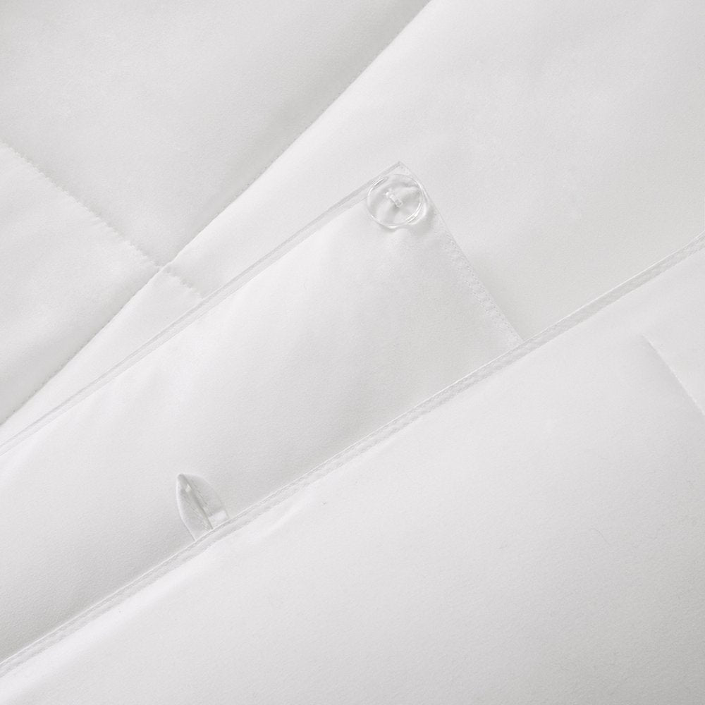 Set of Two White Ring Stitch Polyester Sham And Comforter HomeRoots