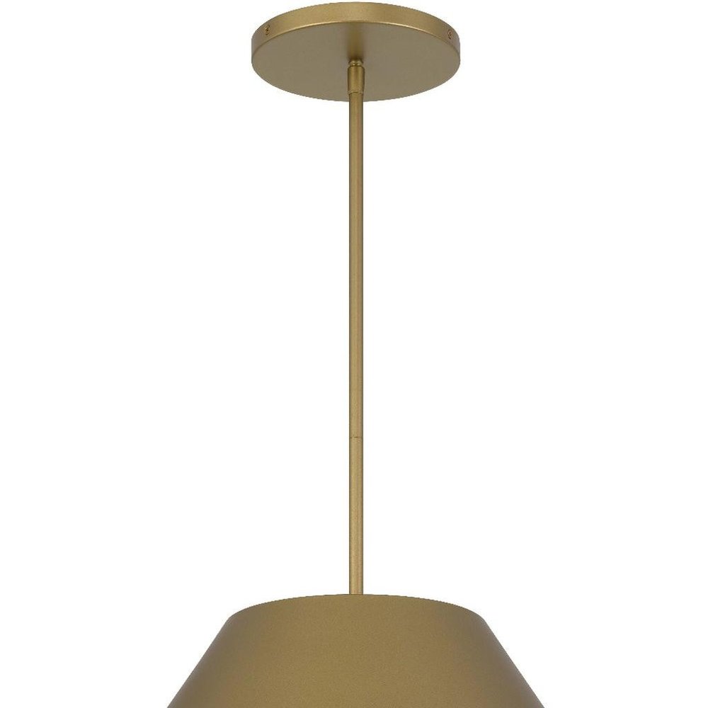 22" Antiqued Brass Aluminum Cone LED Dimmable Outdoor Pendent Hanging Light HomeRoots