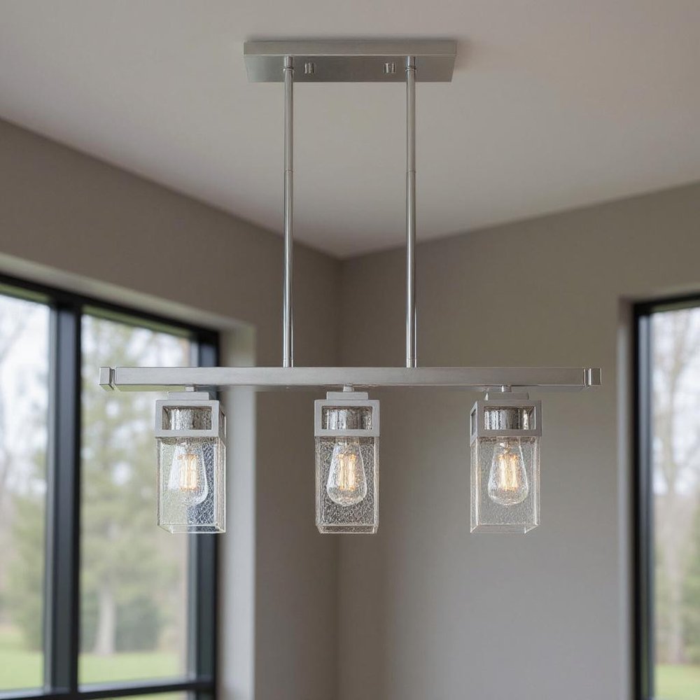 Silver Three Light Metal Dimmable Chandelier With Shades HomeRoots