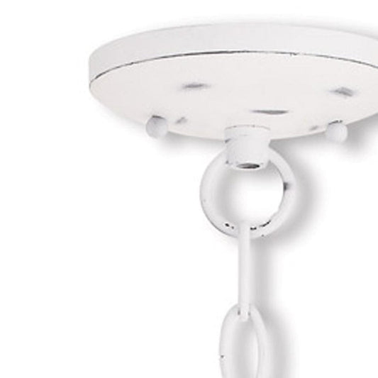 White Three Light Metal Dimmable Chandelier With Shades HomeRoots