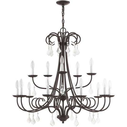 Bronze Multi Light Metal Dimmable Chandelier With Shades HomeRoots