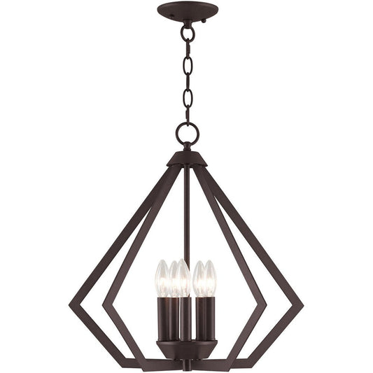 Bronze Five Light Metal Dimmable Chandelier With Shades HomeRoots