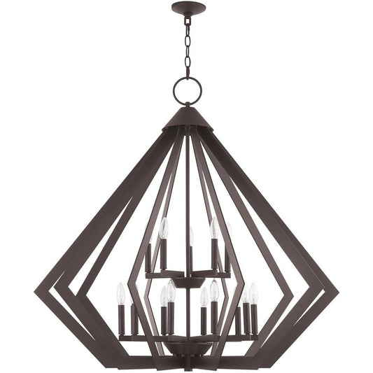 Bronze Multi Light Metal Dimmable Chandelier With Shades HomeRoots
