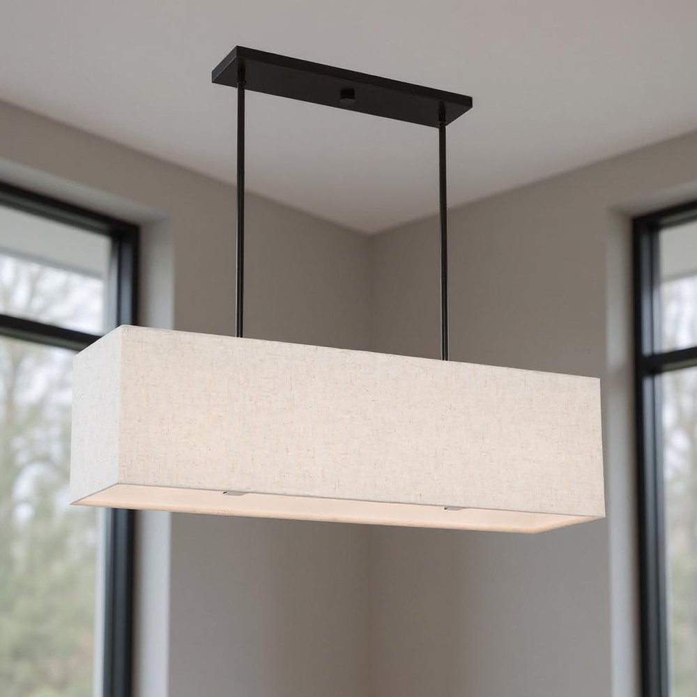 Bronze Four Light Metal Dimmable Chandelier With Shades HomeRoots