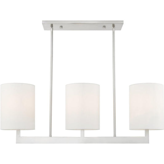 Nickel Three Light Metal Dimmable Chandelier With Shades HomeRoots