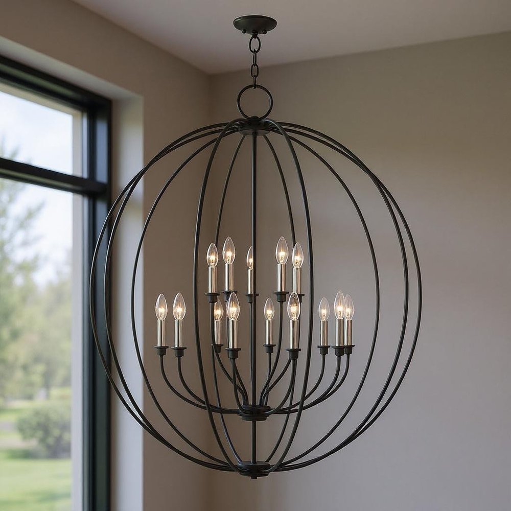 Black Multi Light Metal Dimmable Chandelier With Shades HomeRoots