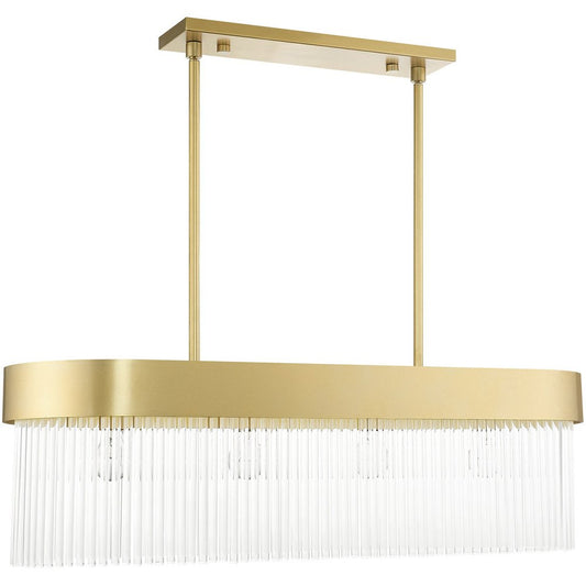 Gold Four Light Metal Dimmable Chandelier With Shades HomeRoots