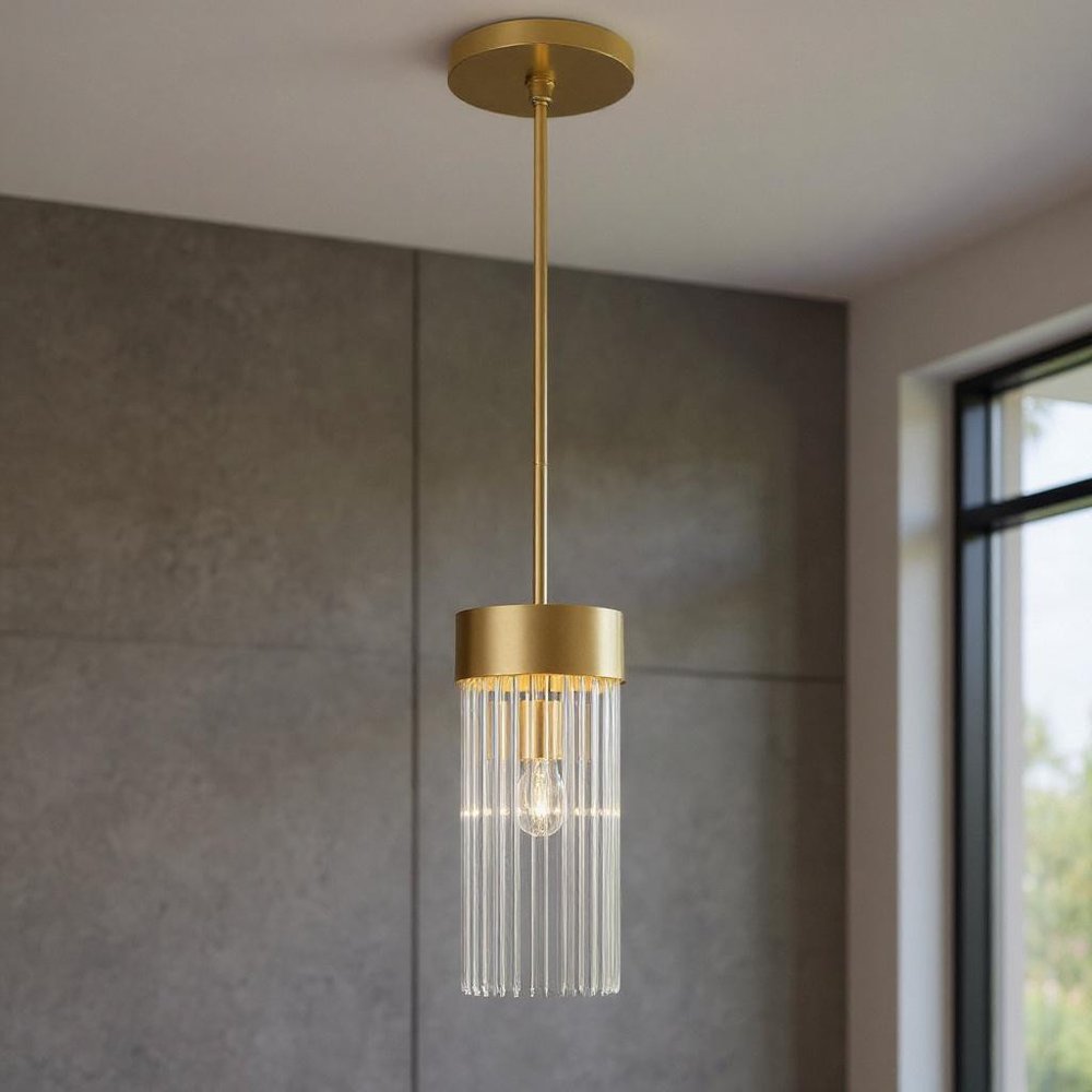 Gold Metal Dimmable Chandelier With Shades HomeRoots