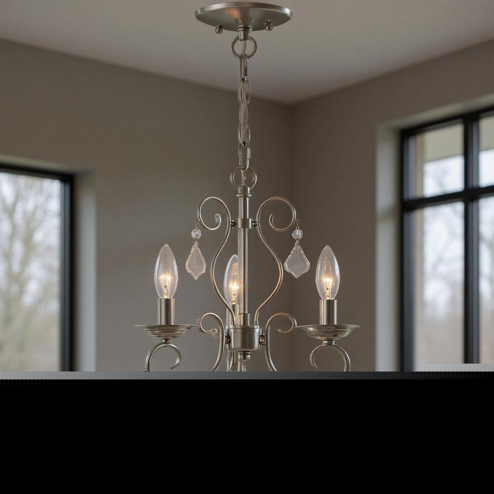 Three Light Dimmable Chandelier With Shades HomeRoots