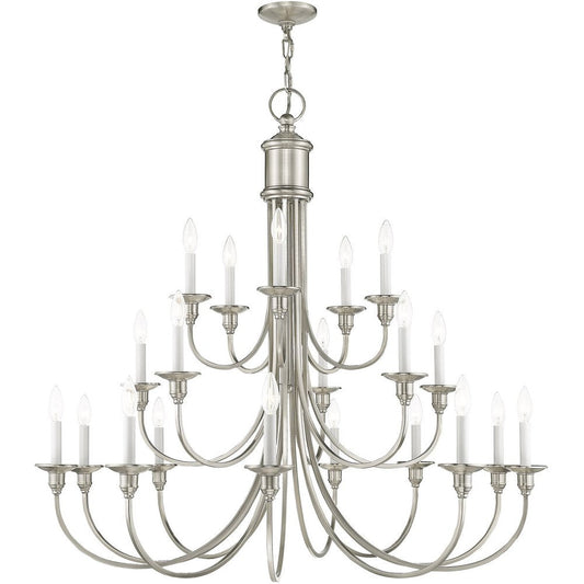 Nickel Multi Light Metal Dimmable Chandelier With Shades HomeRoots