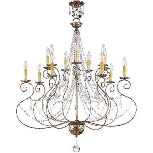 Bronze Multi Light Metal Dimmable Chandelier With Shades HomeRoots