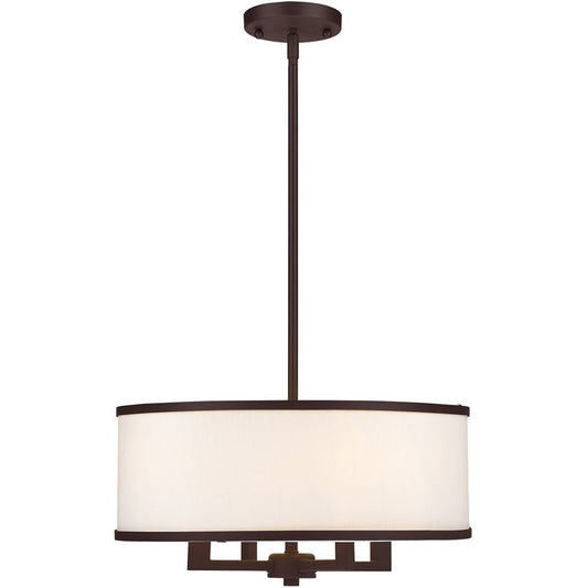 Bronze Four Light Metal Dimmable Chandelier With Shades HomeRoots