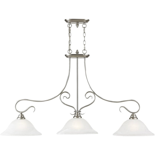 Nickel Three Light Metal Dimmable Chandelier With Shades HomeRoots