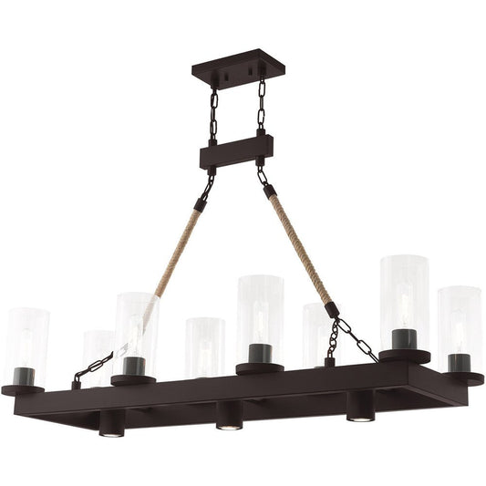 Bronze Eleven Light Metal Dimmable Chandelier With Shades HomeRoots