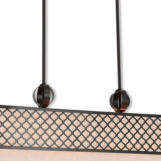 Bronze Nine Light Metal Dimmable Chandelier With Shades HomeRoots