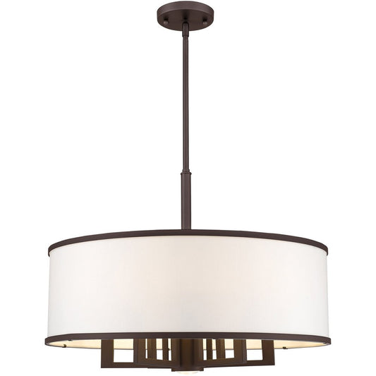 Bronze Seven Light Metal Dimmable Chandelier With Shades HomeRoots