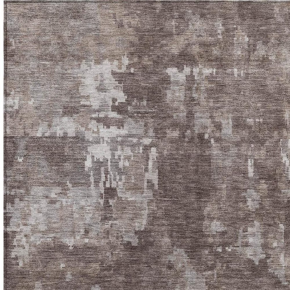 8' X 10' Brown And Ivory Abstract Washable Indoor Outdoor Area Rug HomeRoots