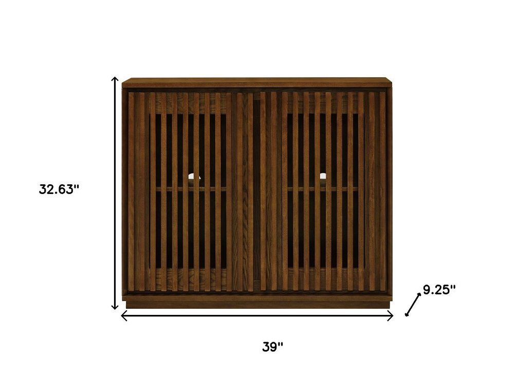 39" Brown Wood Accent Cabinet HomeRoots