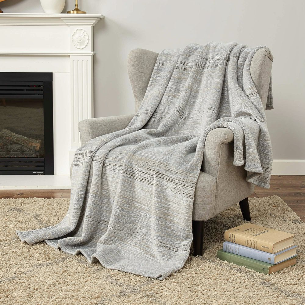 50" X 70" Beige And Ivory Abstract Microfiber Plush Throw Blanket HomeRoots