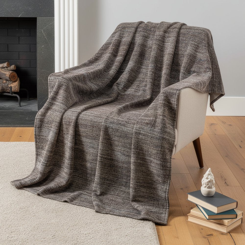 50" X 70" Brown And Beige Abstract Microfiber Plush Throw Blanket HomeRoots