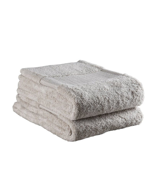 Set of Two Beige Cotton 16" X 30" Quick Dry Terry Cloth Hand Towels HomeRoots