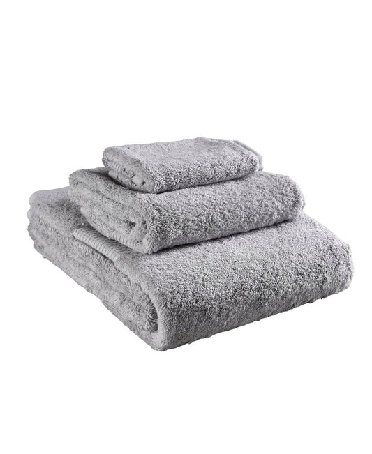 Set of Three Light Gray Cotton Quick Dry Terry Cloth Towels HomeRoots