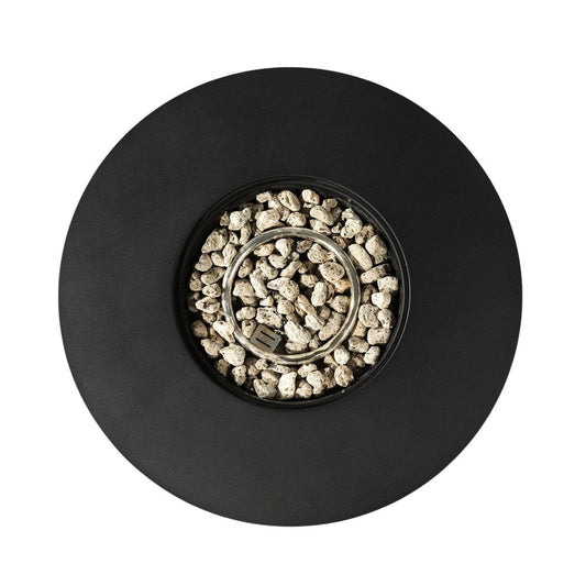 50000 BTU 32" Black Steel Propane Round Fire Pit HomeRoots