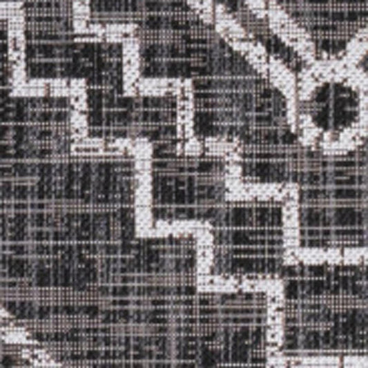 3' X 5' Black And Ivory Moroccan Indoor Outdoor Area Rug