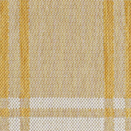 5' X 8' Yellow And Cream Gingham Indoor Outdoor Area Rug