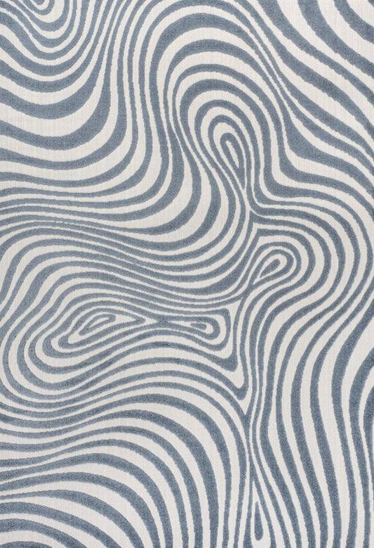 8' X 10' Dark Blue And Cream Abstract Indoor Outdoor Area Rug