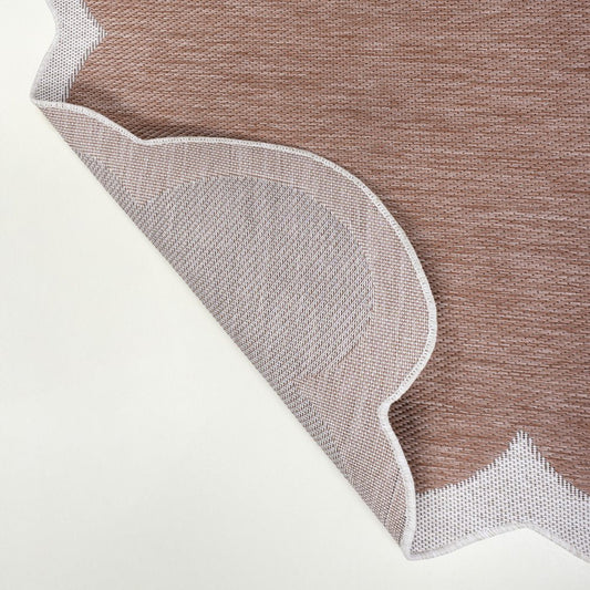 8' Rose And Cream Indoor Outdoor Runner Rug
