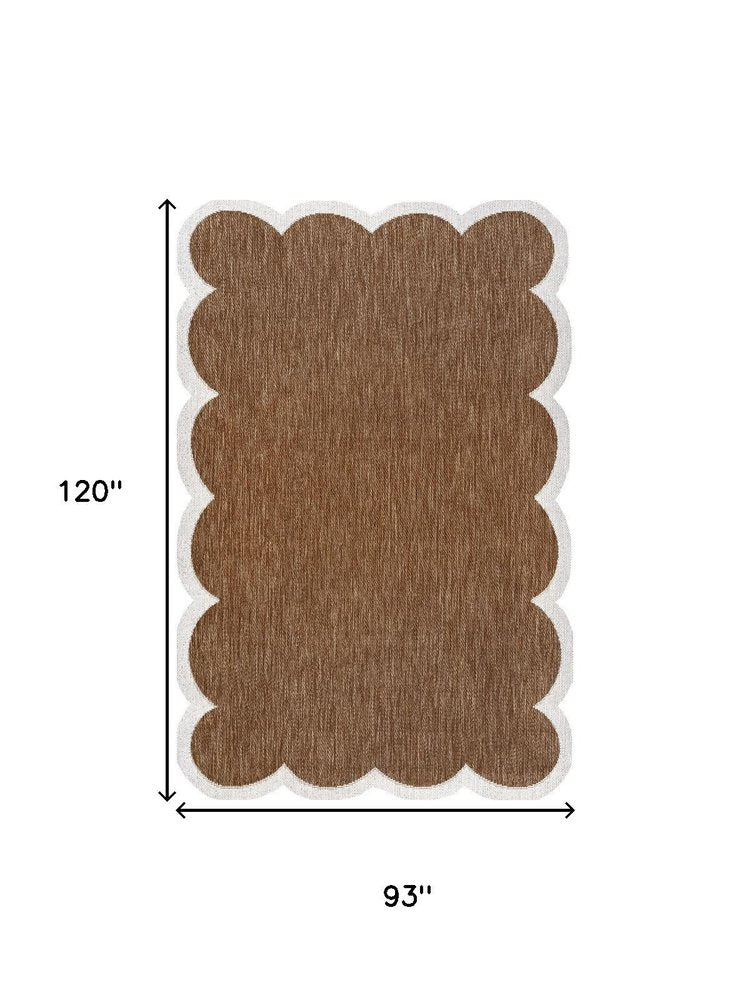 8' X 10' Terra Cotta And Cream Indoor Outdoor Area Rug HomeRoots