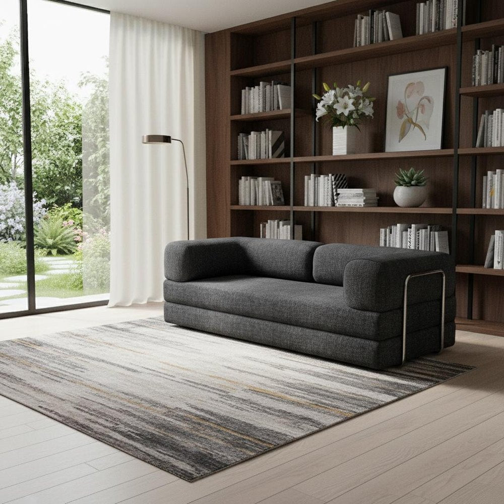82" Gray Chenille Convertible Futon Sleeper Sofa HomeRoots