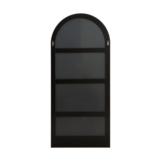 71" Black Wood Arch Wall Mount And Leaning Framed Full Length Mirror