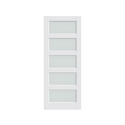 80" X 24" White Wood And Glass Slab Door HomeRoots